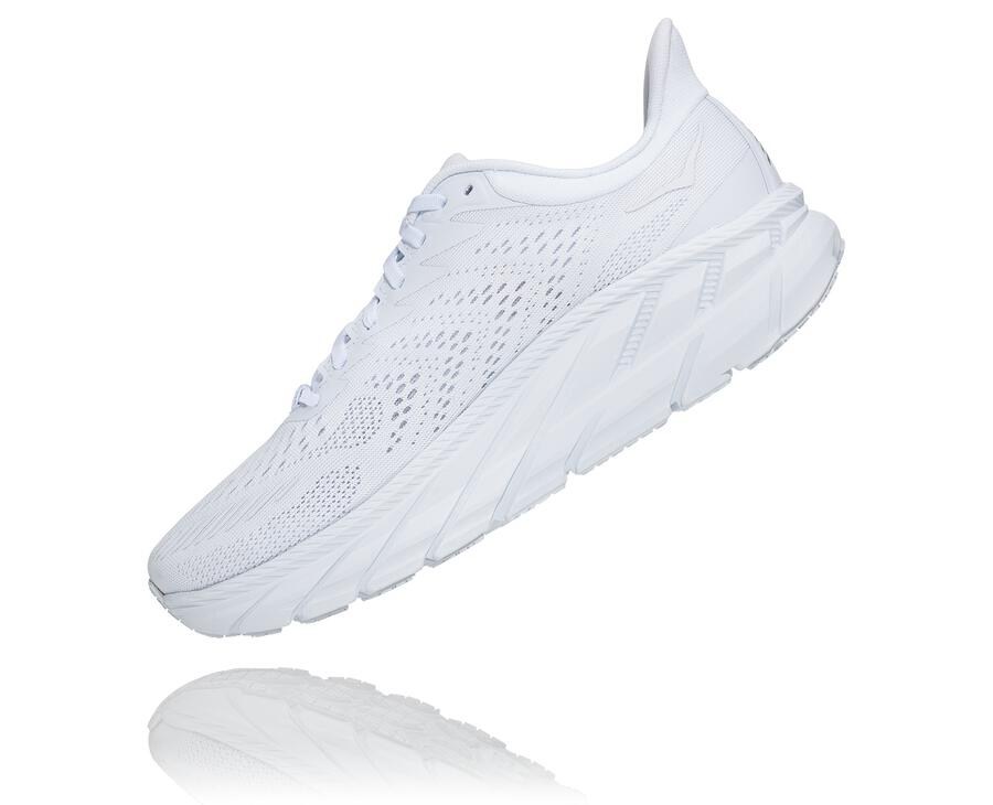 Running Shoes Mens - Hoka One One Clifton 7 - White - XEIKSPV-52